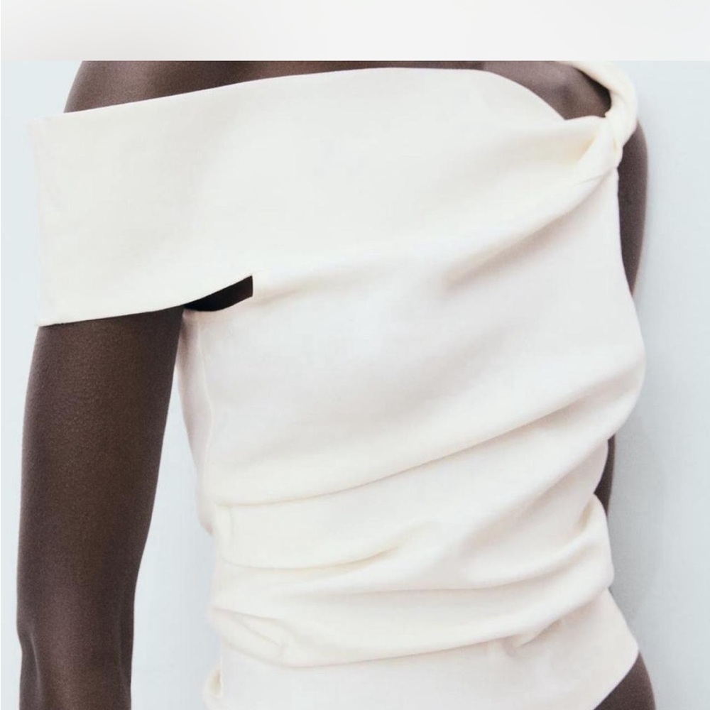 Mango Cream Off-Shoulder Blouse